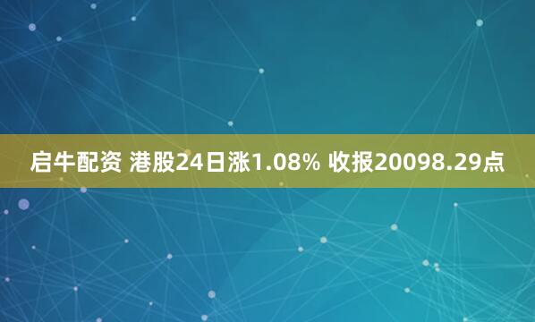 启牛配资 港股24日涨1.08% 收报20098.29点